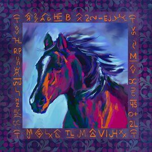 Megan Weir – Luxury “Night Run” Fine Art Wild Rag